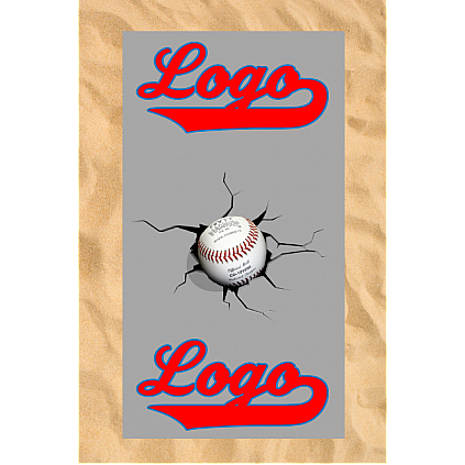 Asciugamano da spiaggia Club All-Over: Baseball incrinato