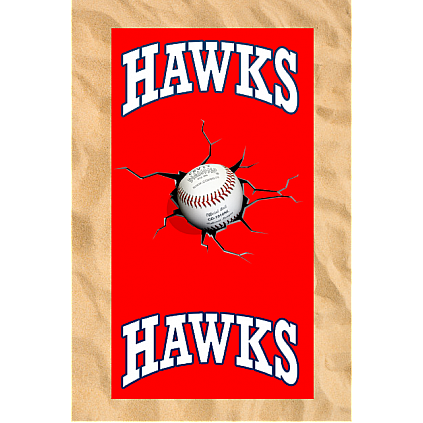 Asciugamano da spiaggia Club All-Over: Baseball incrinato
