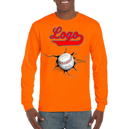 Club T-Shirt, Long Sleeve: Crack Baseball