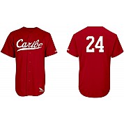 Caribe Jersey: Red Flatback Mesh