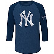 Maglietta d'epoca Yankees maniche 3/4, giovani