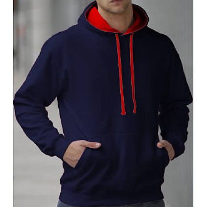 Hooded Sweater 2 Color: Navy/Red
