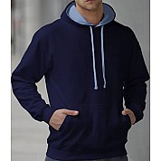 Capuchon Sweater 2 Kleuren: Navy/Lichtblauw