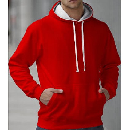 Hooded Sweater 2 Color: Red/White