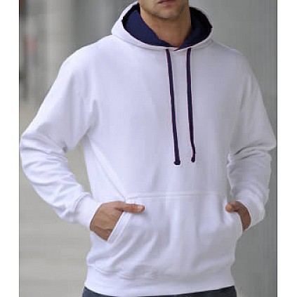 Hooded Sweater 2 Color: White/Navy