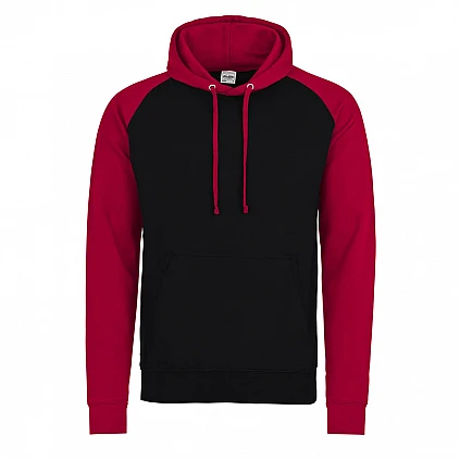 Contrast Hoodie: Black/Red