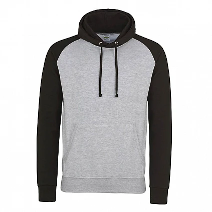 Contrast Hoodie: Heather Grey/Black