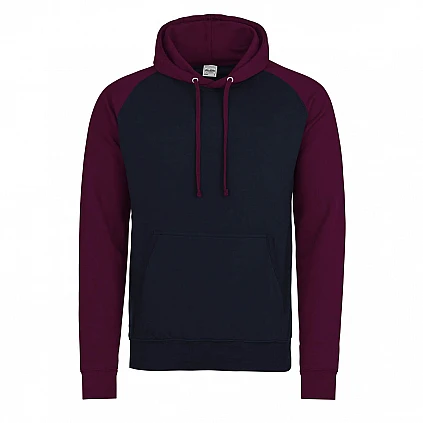 Contrast Hoodie: Navy/Burgundy