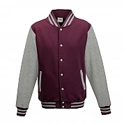 Giacca Varsity borgogna/grigio cuoio