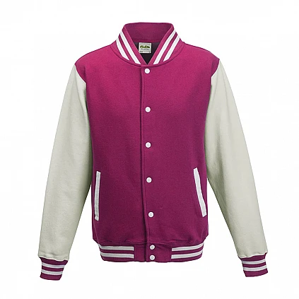 Giacca Varsity rosa caldo/bianco