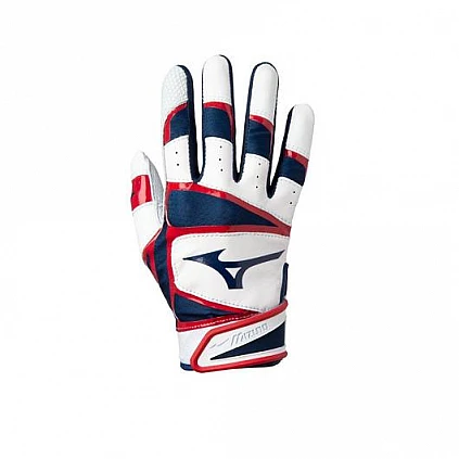 Mizuno B-303 Batting Gloves Red/Navy (Pair)