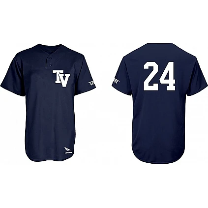 Maglia da baseball Terrasvogels, 2 bottoni, maglia posteriore piatta