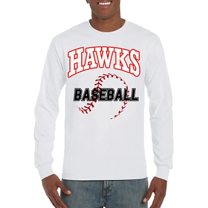 Club T-Shirt, Lange Mouw: Honkbalnaden