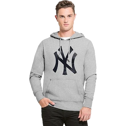 Felpa con cappuccio 47 Brand Yankees Grey Headline