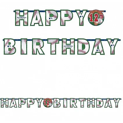 Baseball Happy Birthday Banner Kit