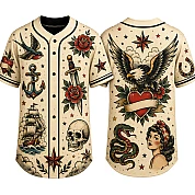  Party Jersey Mesh: Vintage Tattoo