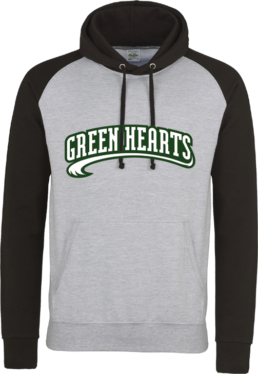 Green Hearts Contrast Hoodie
