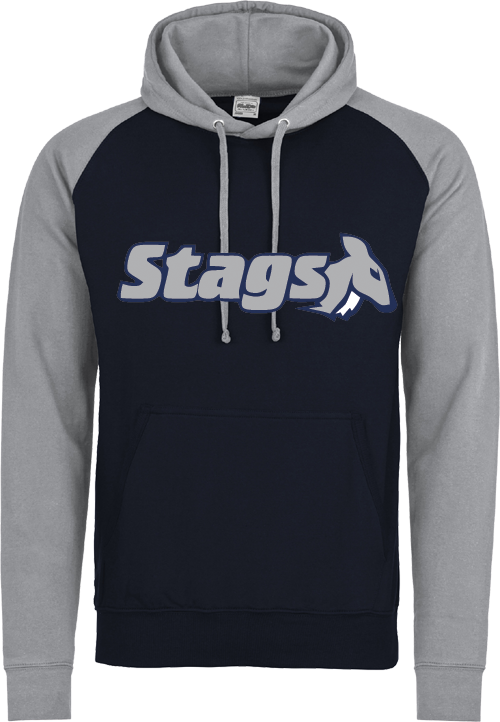 Felpa con cappuccio a contrasto Stags