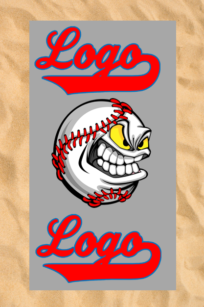 Asciugamano da spiaggia Club All-Over: Baseball arrabbiato