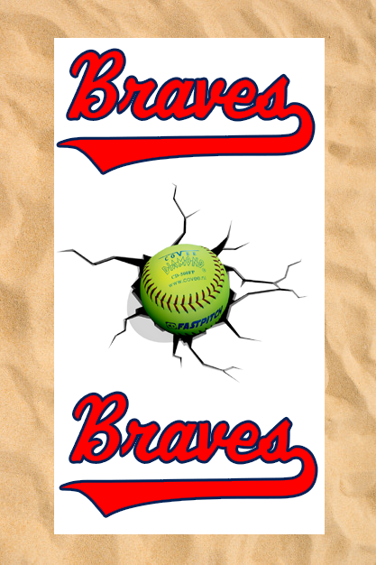 Asciugamano da spiaggia Club All-Over: Cracked Softball