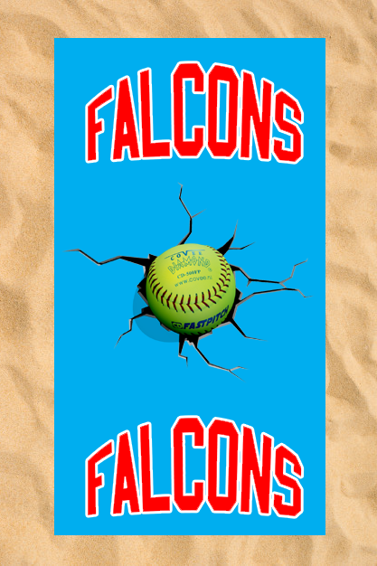 Asciugamano da spiaggia Club All-Over: Cracked Softball