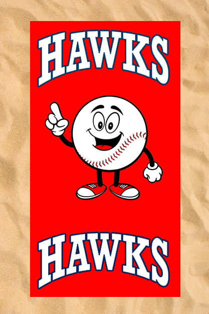 Asciugamano da spiaggia Club All-Over: Happy Baseball