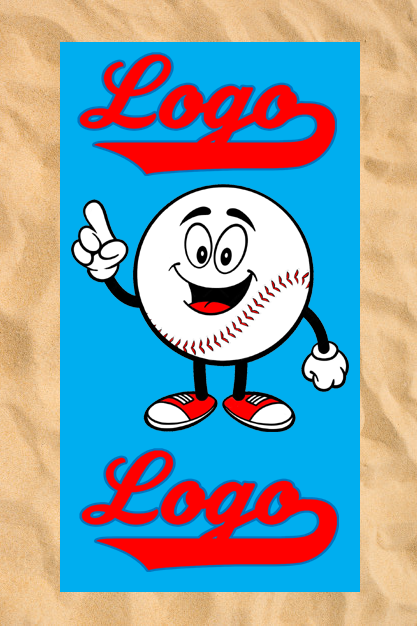 Asciugamano da spiaggia Club All-Over: Happy Baseball