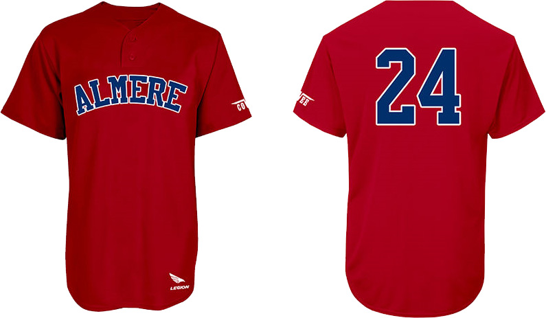 Almere 90 Jersey: 2 Knoopjes, Flatback Mesh