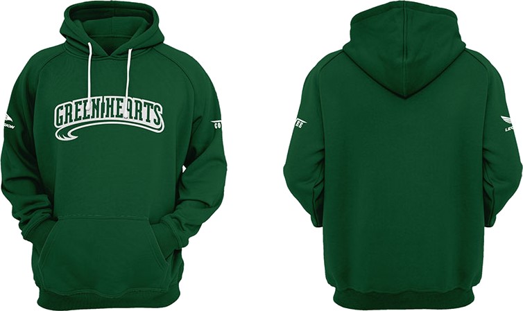 Felpa con cappuccio Green Hearts: Verde scuro