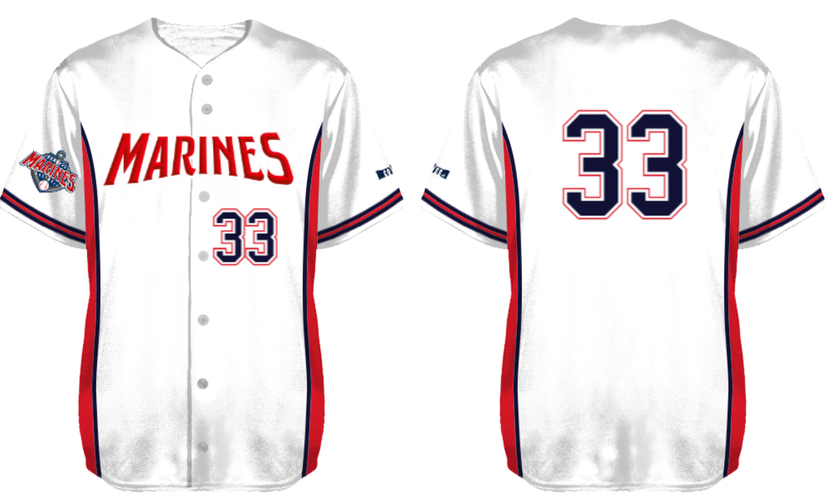Hamburg Marines Jersey, 40/40 Flatback Mesh: White