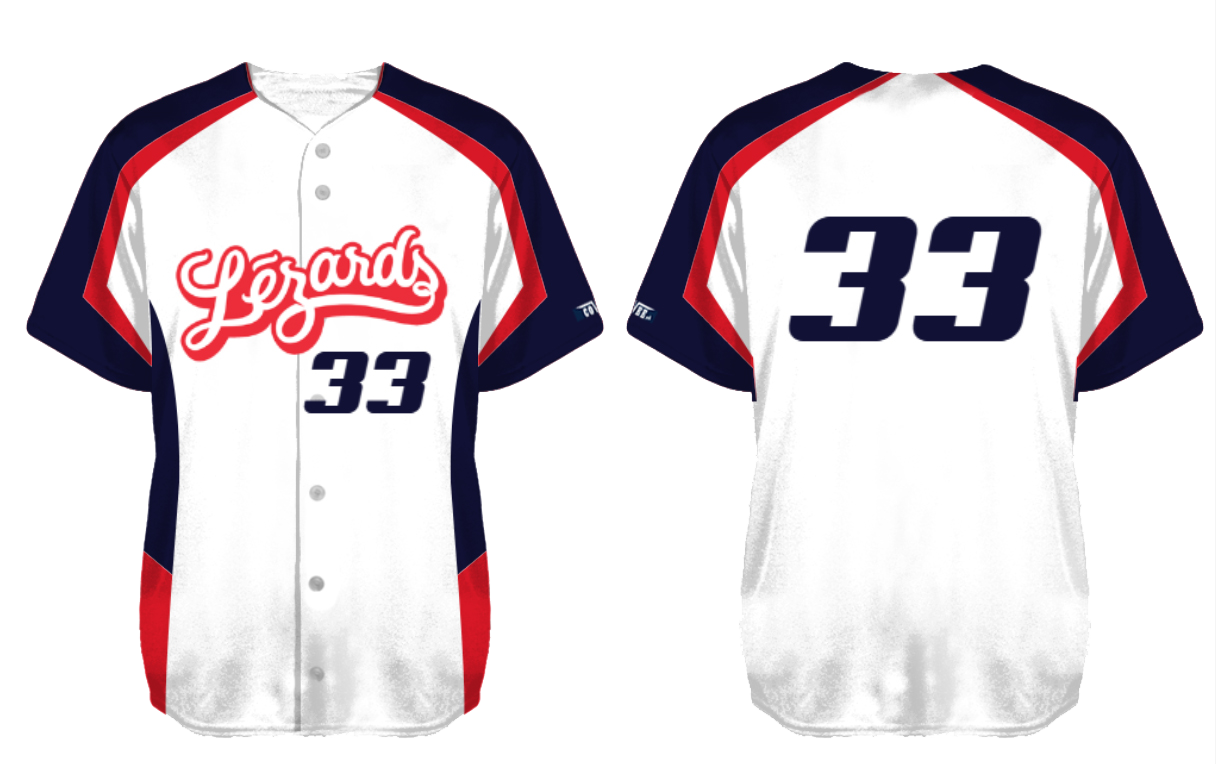 Loire Lézards Jersey, Full Button: Flatback Mesh