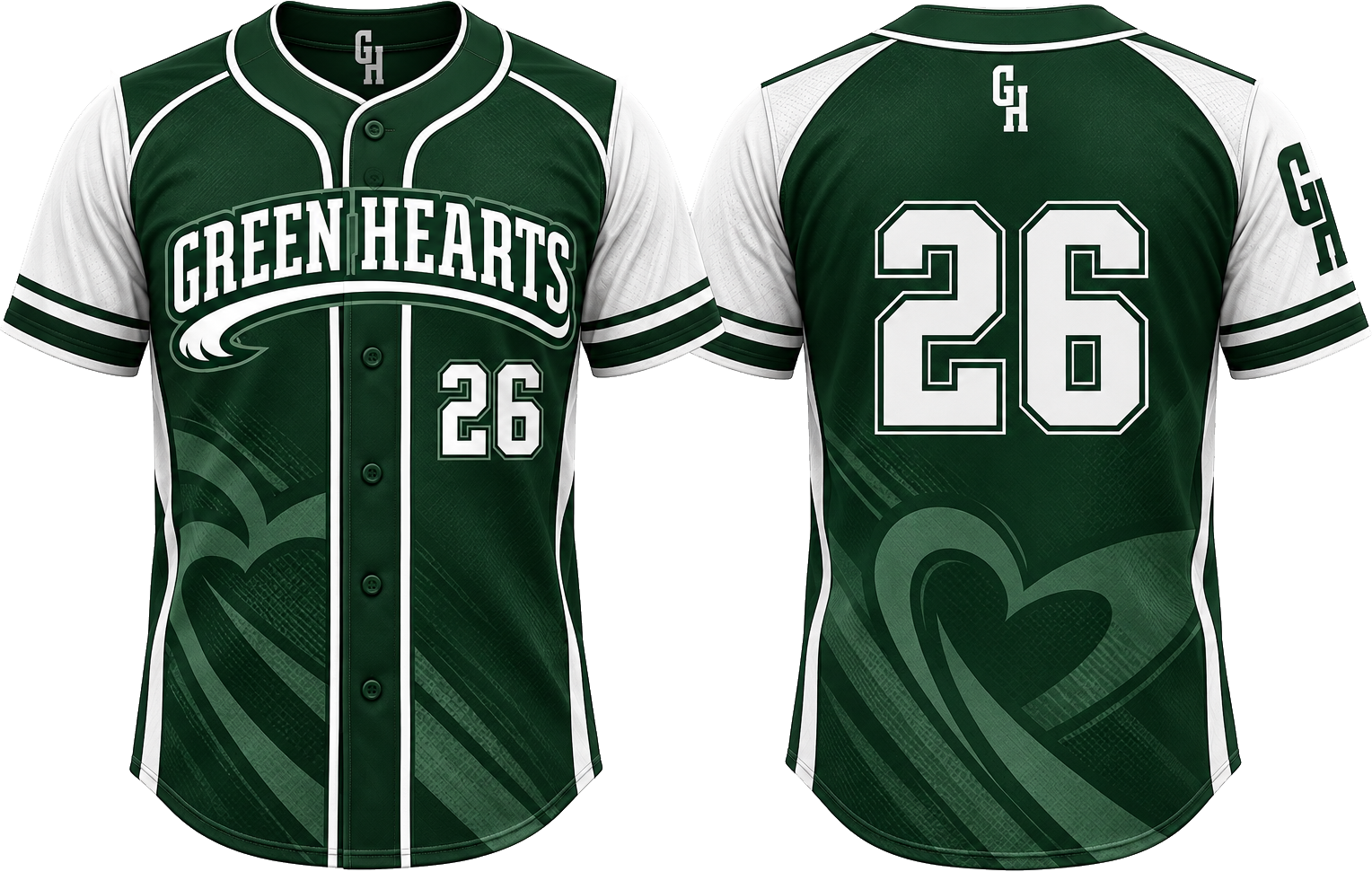 Green Hearts Alternate Jersey, Flatback Mesh