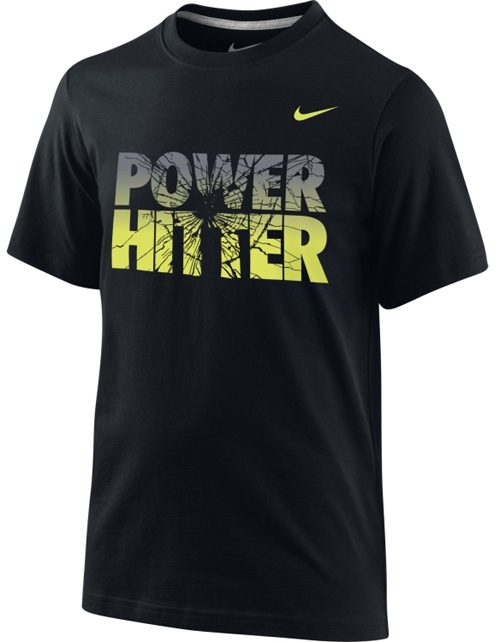Nike T-Shirt Jeugd Power Hitter: Zwart