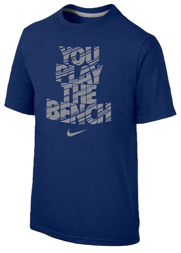 Nike T-Shirt Jeugd Play the Bench: Blauw