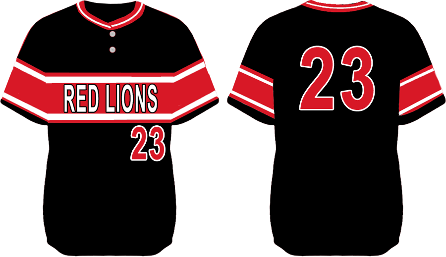 Red Lions Jersey, Black: Flatback Mesh