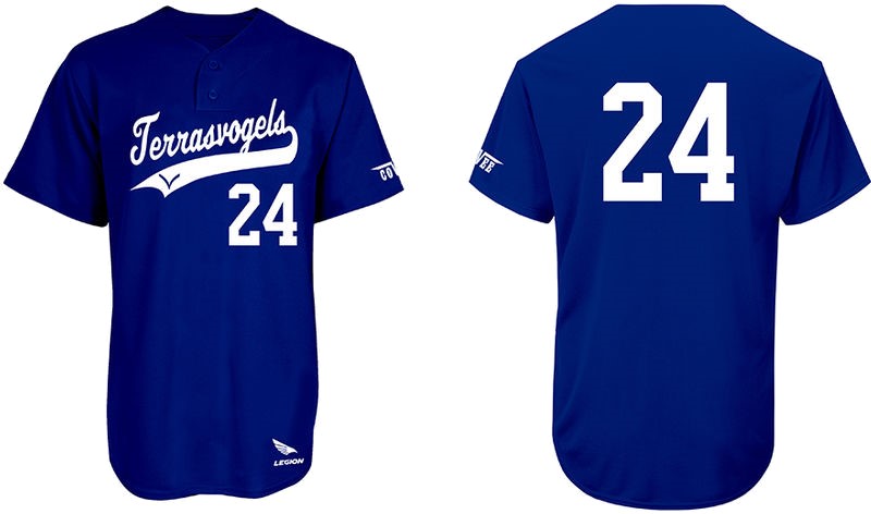Maglia Softball Terrasvogels, 2 bottoni: Maglia Flatback