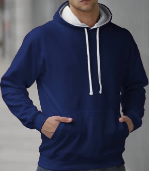 Capuchon Sweater 2 Kleuren: Royal/Wit