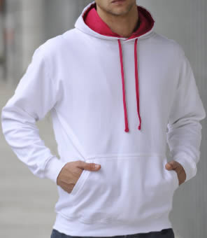 Capuchon Sweater 2 Kleuren: Wit/Hot Pink