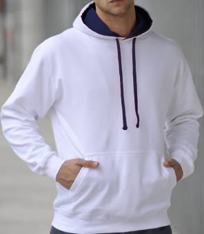 Capuchon Sweater 2 Kleuren: Wit/Navy