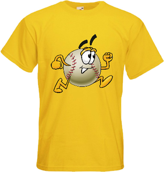 Maglietta Mr. Baseball Giallo: Correre